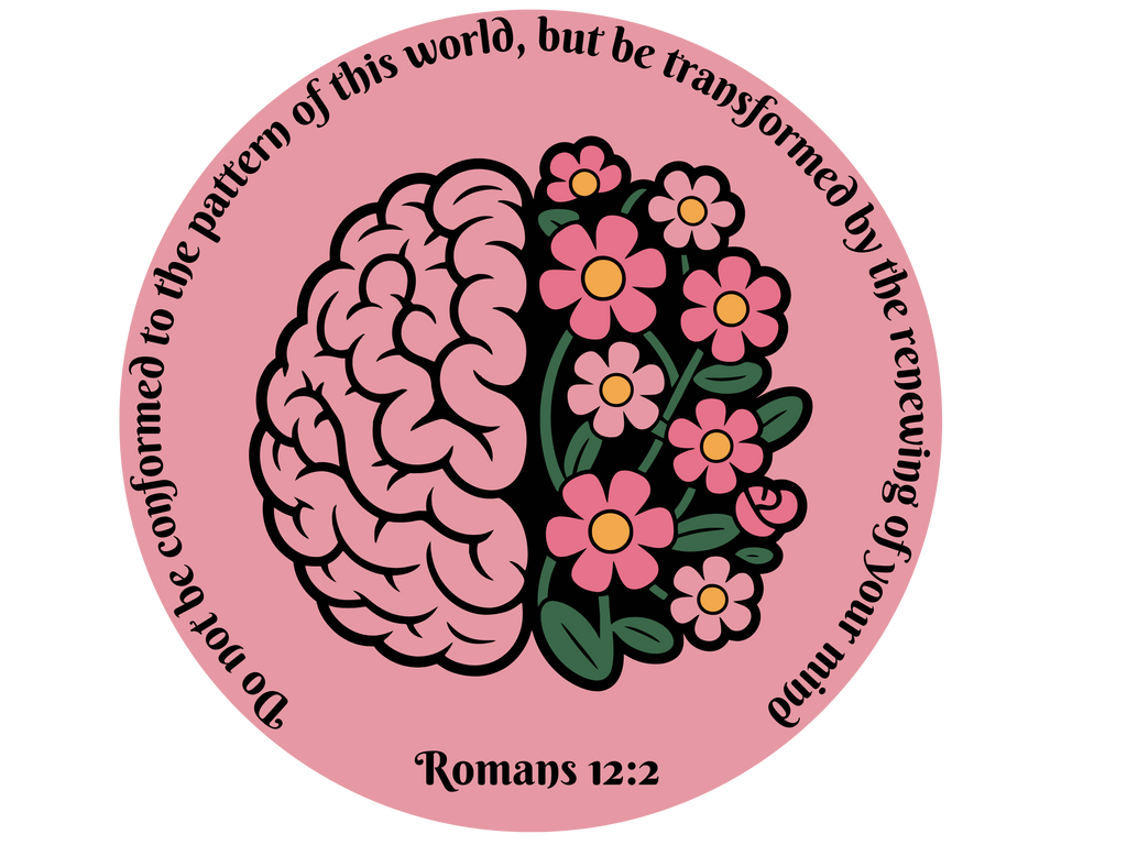 Romans 12:2 Sticker – Transformed Mind Bible Verse Vinyl Sticker