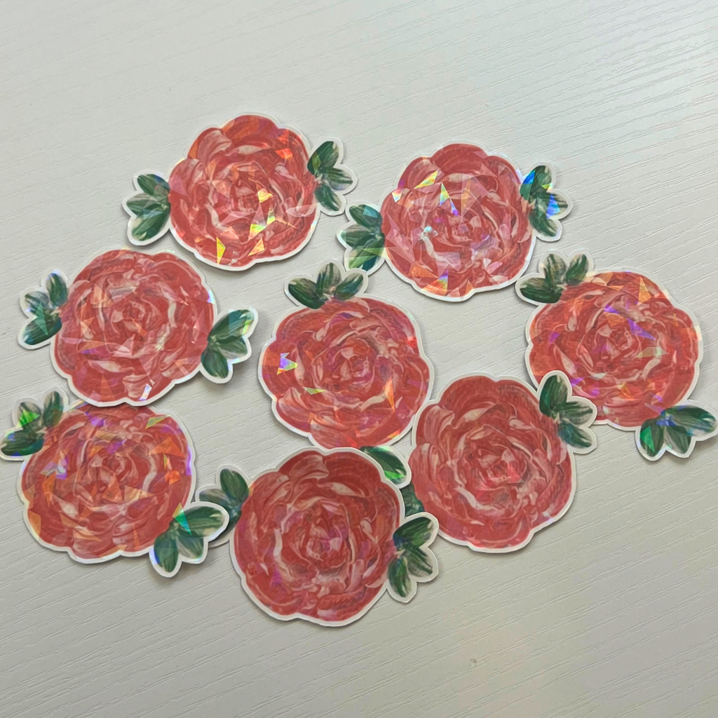 Painted Rose Vinyl Sticker