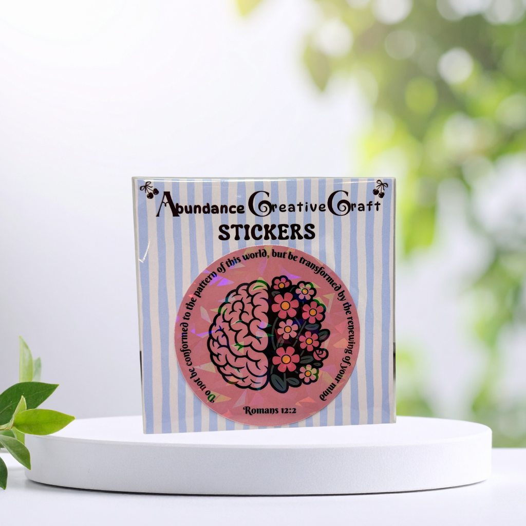 Romans 12:2 Sticker – Transformed Mind Bible Verse Vinyl Sticker